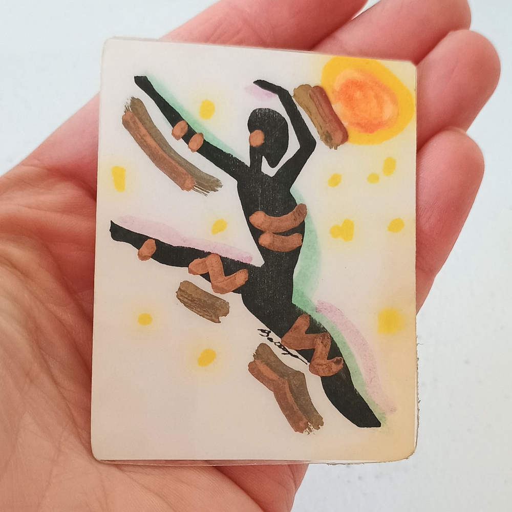 Vintage Modern Art Dancing Dancer Girl Brooch Pin Designs By James Baltrop